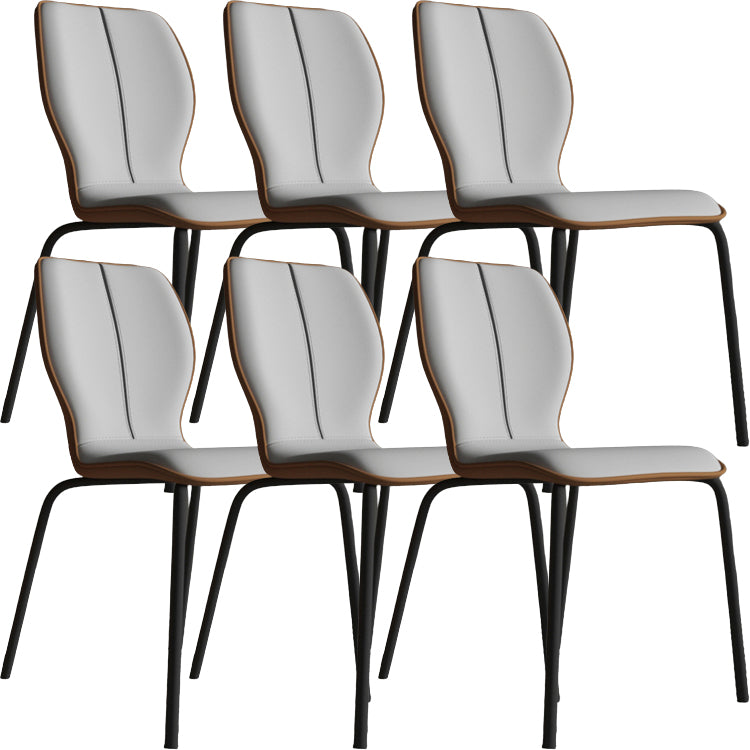 Industrial Indoor Faux Leather Upholstered Parsons Armless Dining Chair