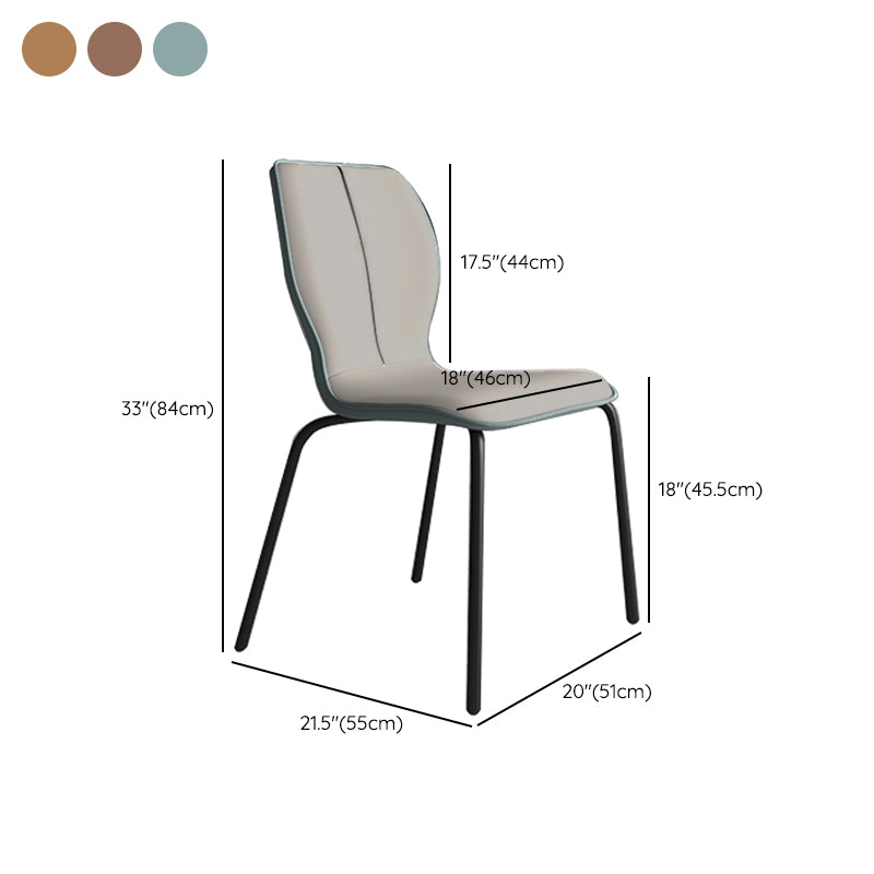 Industrial Indoor Faux Leather Upholstered Parsons Armless Dining Chair