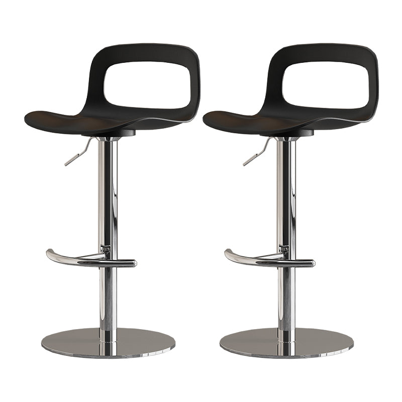 Modern Plastic Adjustable Height Swivel Bar Stool with Footrest