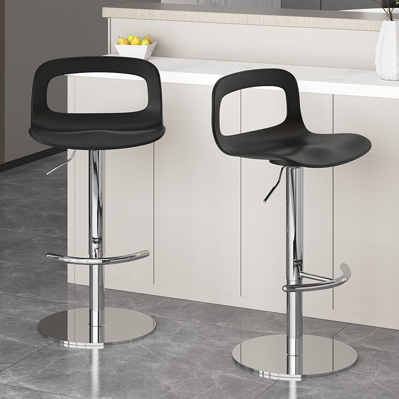 Modern Plastic Adjustable Height Swivel Bar Stool with Footrest
