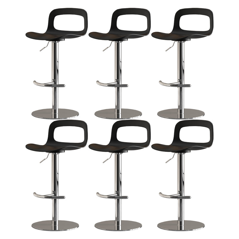 Modern Plastic Adjustable Height Swivel Bar Stool with Footrest