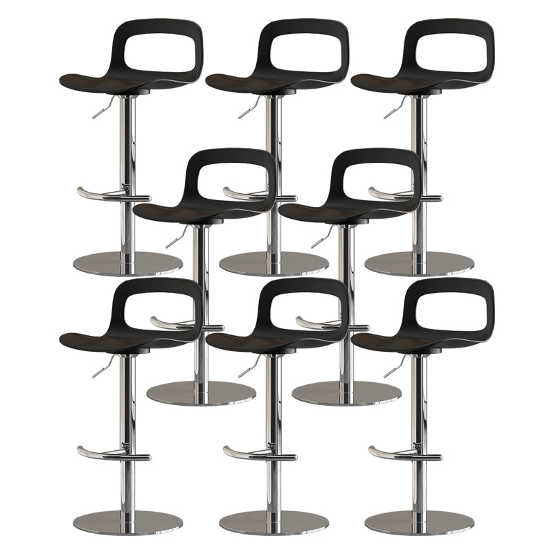 Modern Plastic Adjustable Height Swivel Bar Stool with Footrest
