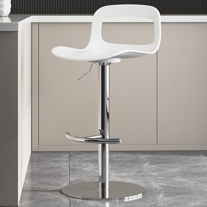 Modern Plastic Adjustable Height Swivel Bar Stool with Footrest