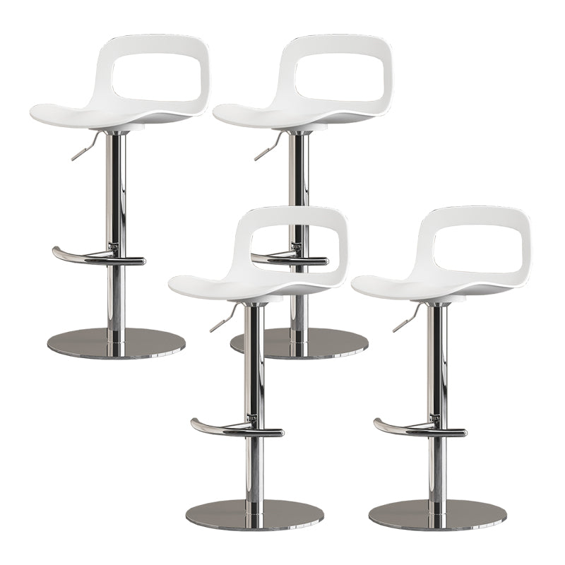 Modern Plastic Adjustable Height Swivel Bar Stool with Footrest