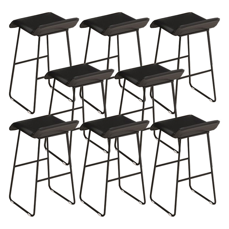 Contemporary Metal Legs PU Leather Indoor Barstool with Cushion