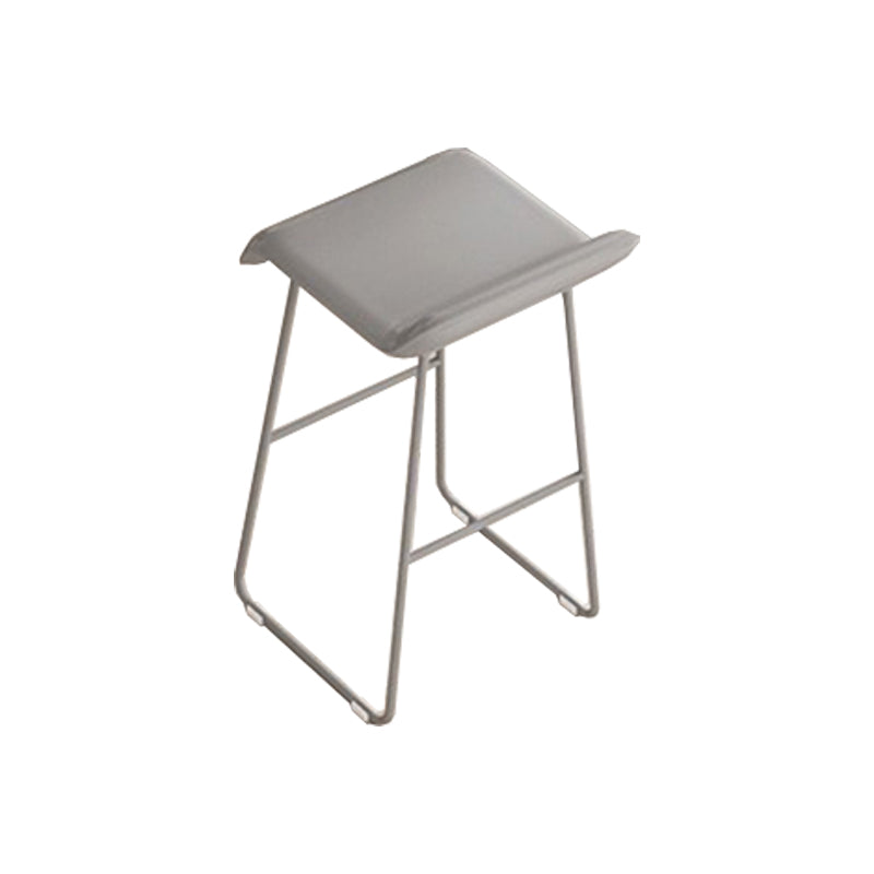 Contemporary Metal Legs PU Leather Indoor Barstool with Cushion