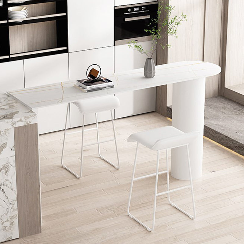 Contemporary Metal Legs PU Leather Indoor Barstool with Cushion