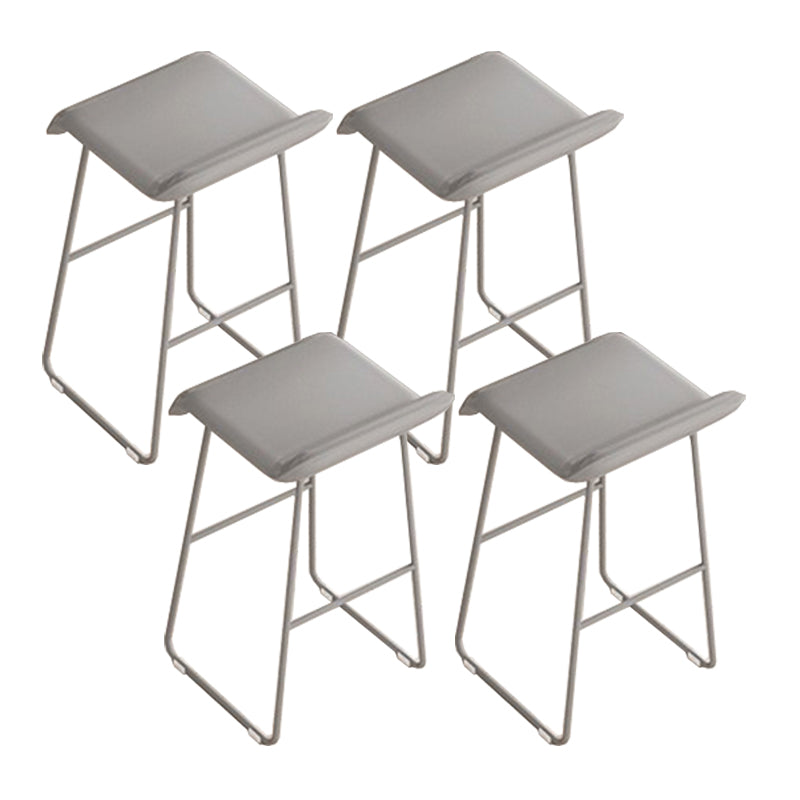 Contemporary Metal Legs PU Leather Indoor Barstool with Cushion