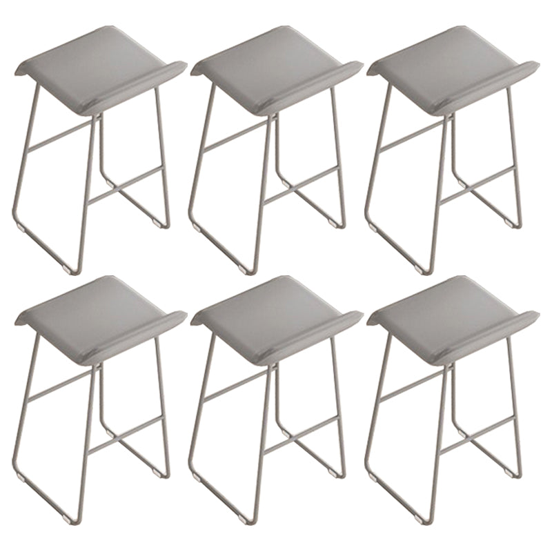 Contemporary Metal Legs PU Leather Indoor Barstool with Cushion