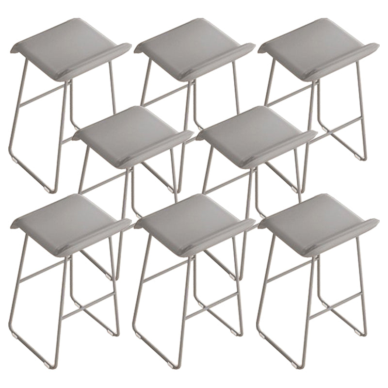 Contemporary Metal Legs PU Leather Indoor Barstool with Cushion