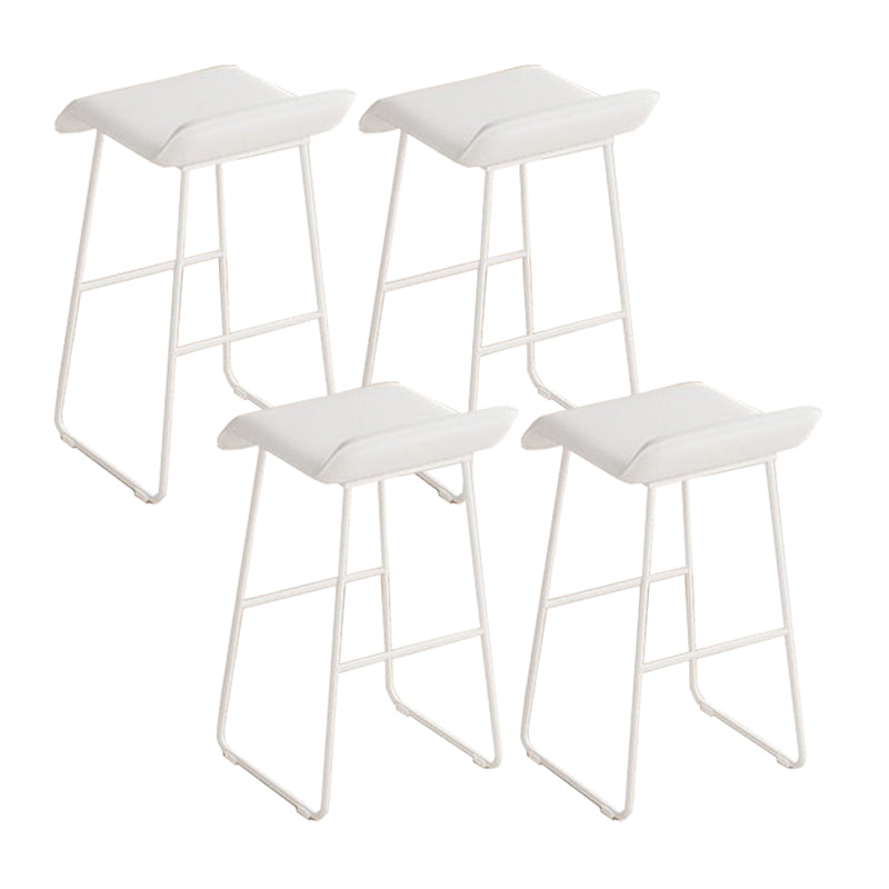 Contemporary Metal Legs PU Leather Indoor Barstool with Cushion