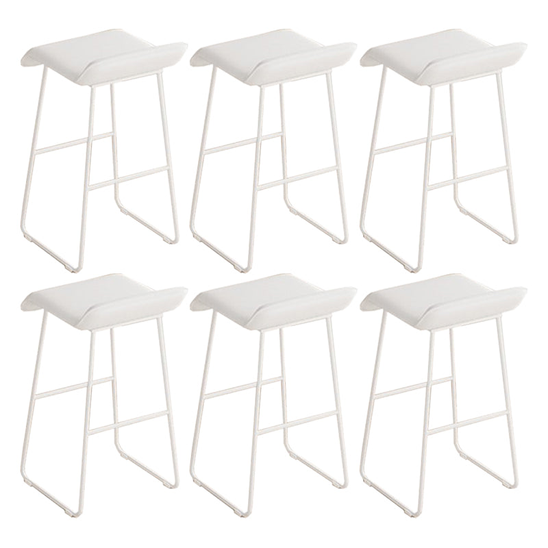Contemporary Metal Legs PU Leather Indoor Barstool with Cushion