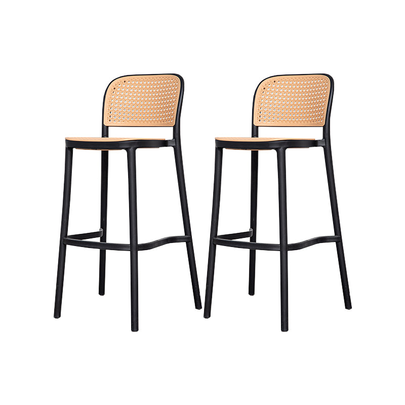 Modern Style Backrest Counter Stool with Metal Base and 4 Legs