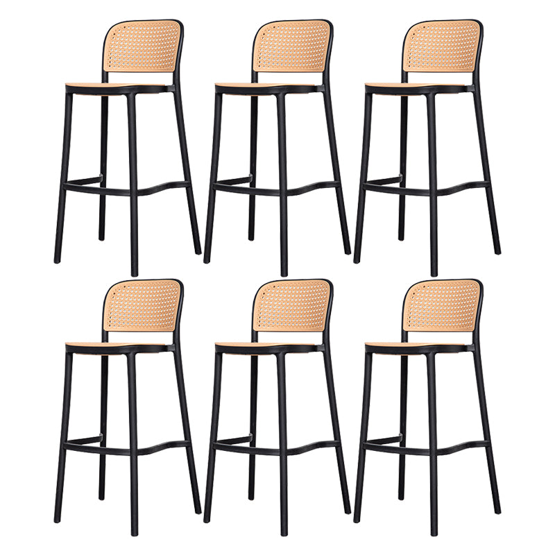 Modern Style Backrest Counter Stool with Metal Base and 4 Legs