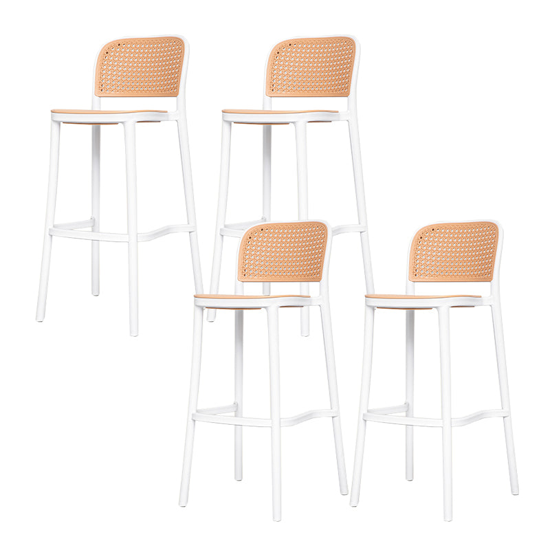 Modern Style Backrest Counter Stool with Metal Base and 4 Legs