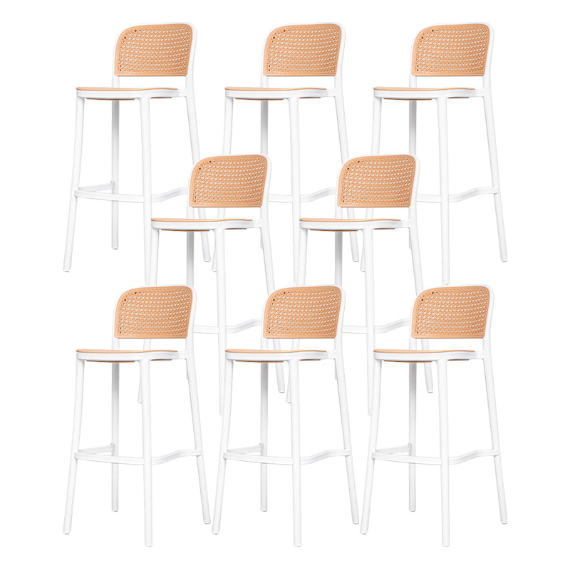 Modern Style Backrest Counter Stool with Metal Base and 4 Legs