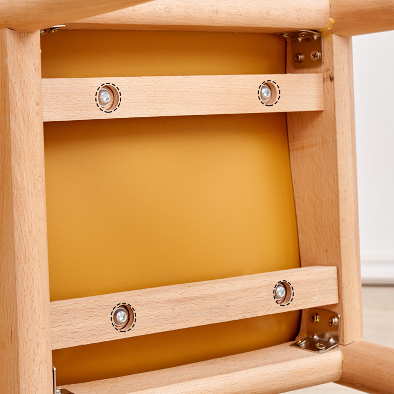 Modern Low Back Counter-height Stool with Solid Wood and Plastic