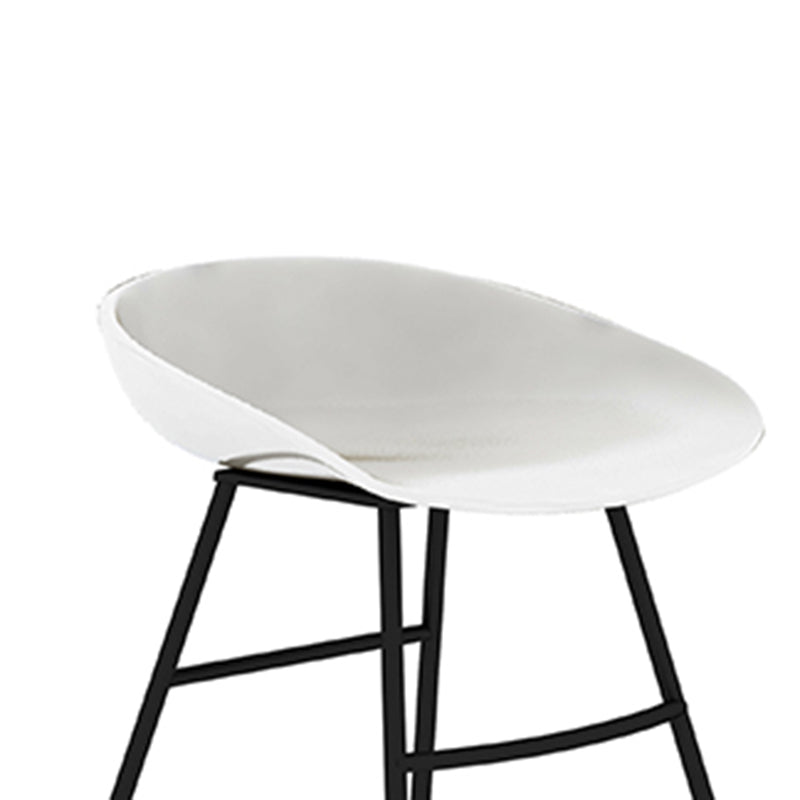 Contemporary Plastic Backrest Counter High Stool with 4 Legs