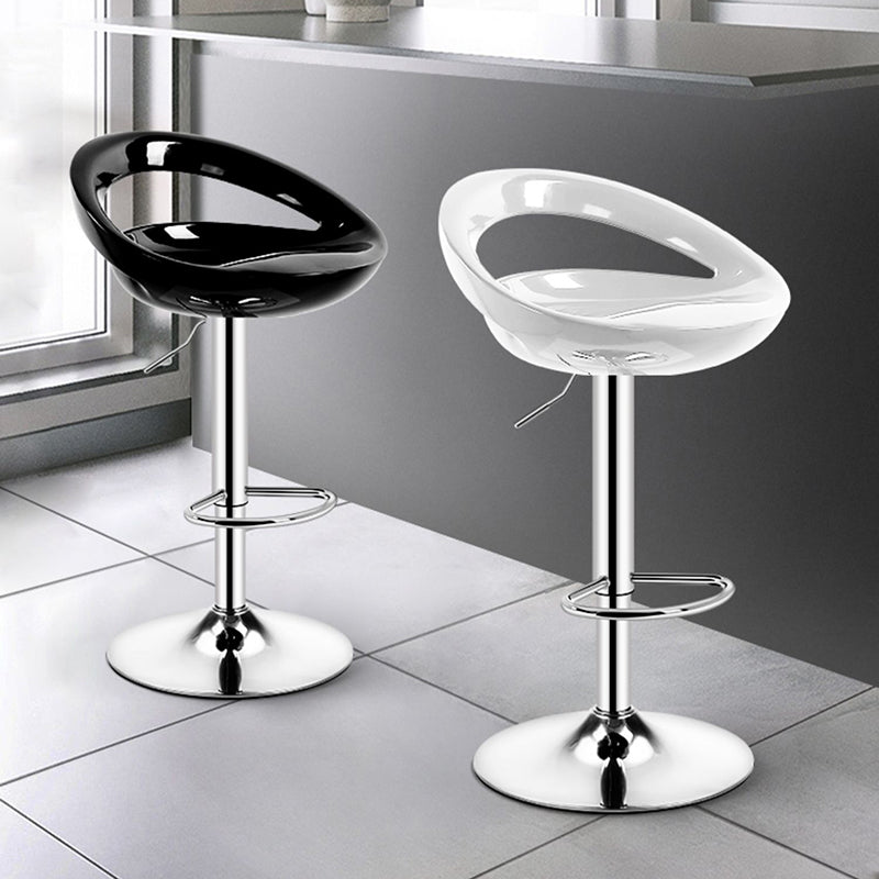 Modern Adjustable Height Swivel Plastic Bucket Bar Stool with Footrest