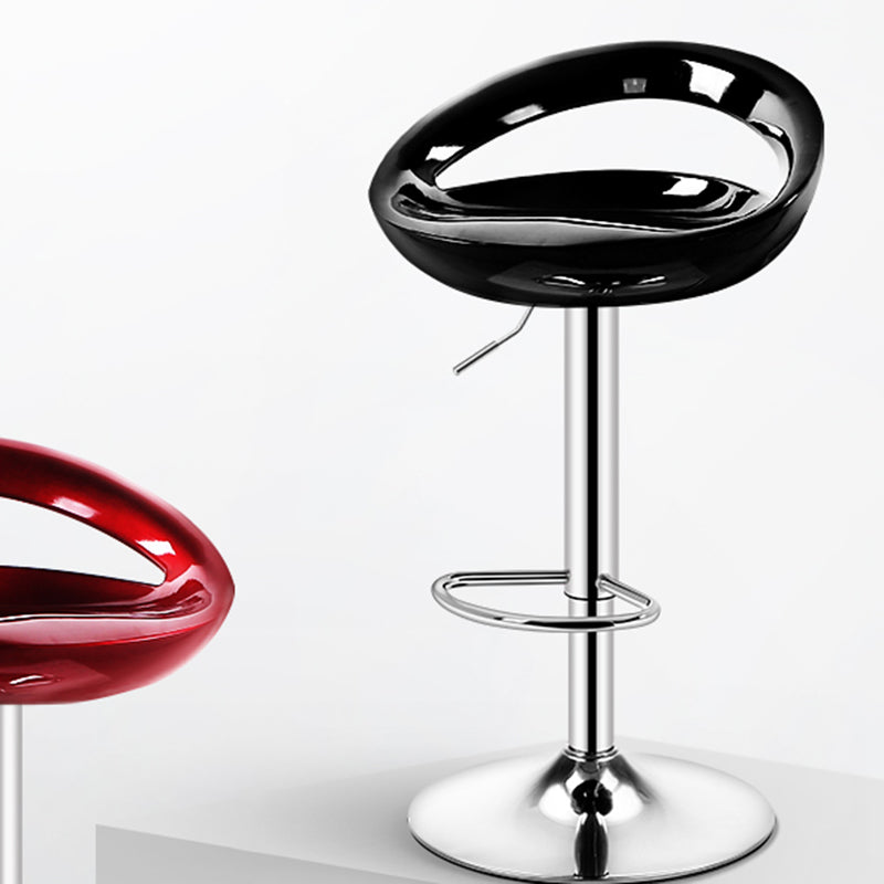 Modern Adjustable Height Swivel Plastic Bucket Bar Stool with Footrest