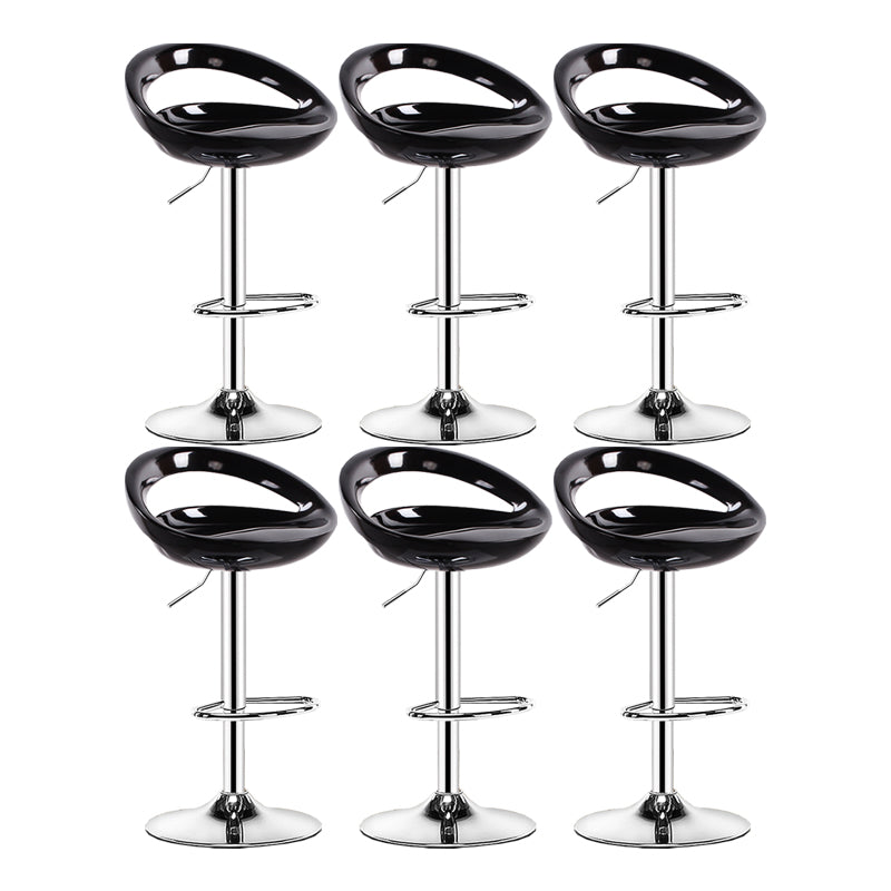 Modern Adjustable Height Swivel Plastic Bucket Bar Stool with Footrest