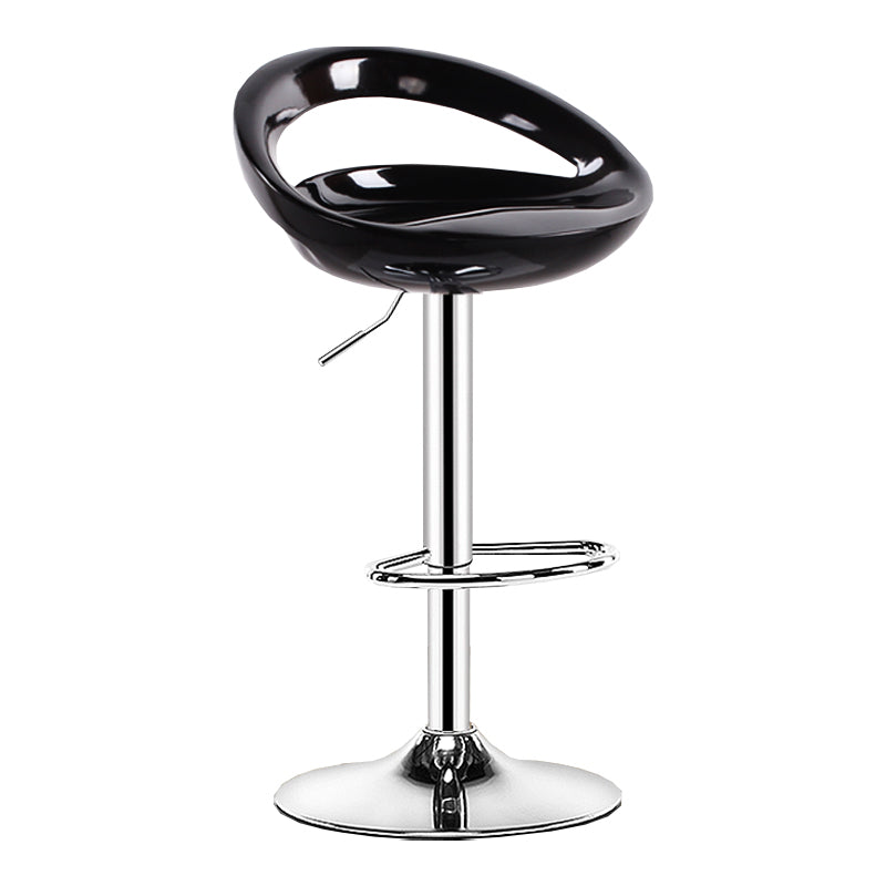 Modern Adjustable Height Swivel Plastic Bucket Bar Stool with Footrest