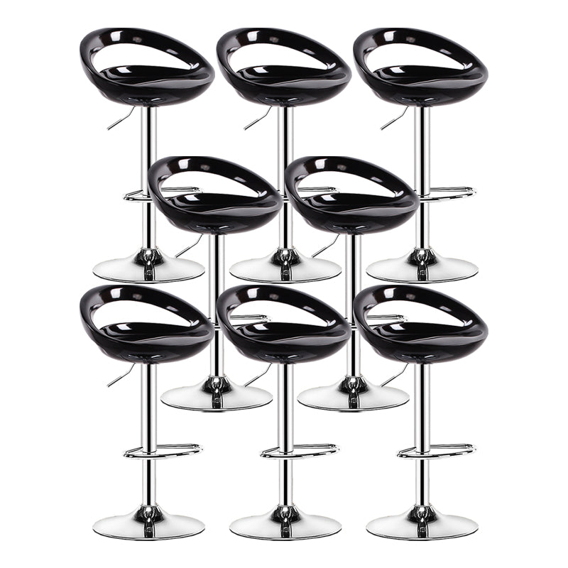 Modern Adjustable Height Swivel Plastic Bucket Bar Stool with Footrest