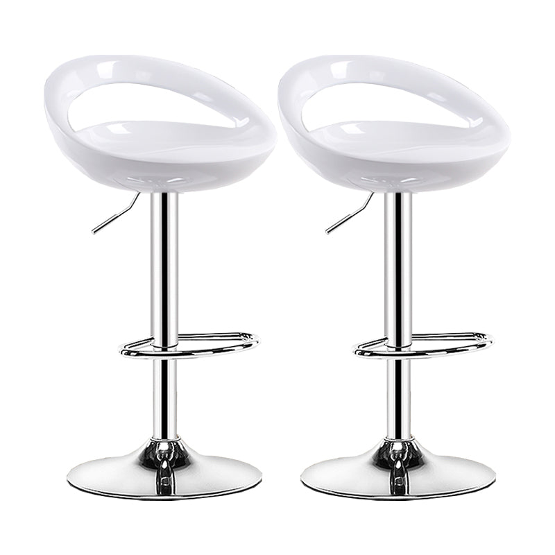 Modern Adjustable Height Swivel Plastic Bucket Bar Stool with Footrest