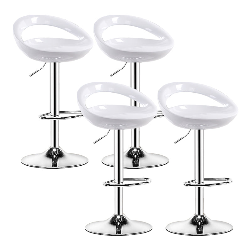 Modern Adjustable Height Swivel Plastic Bucket Bar Stool with Footrest