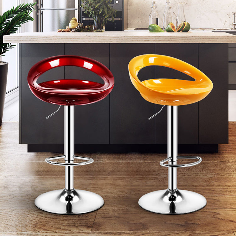 Modern Adjustable Height Swivel Plastic Bucket Bar Stool with Footrest