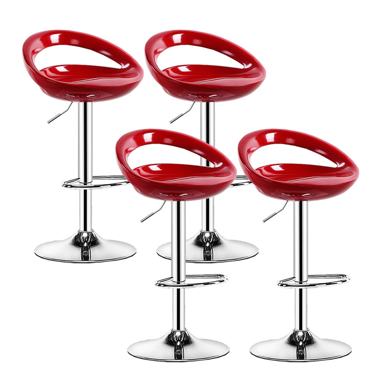 Modern Adjustable Height Swivel Plastic Bucket Bar Stool with Footrest