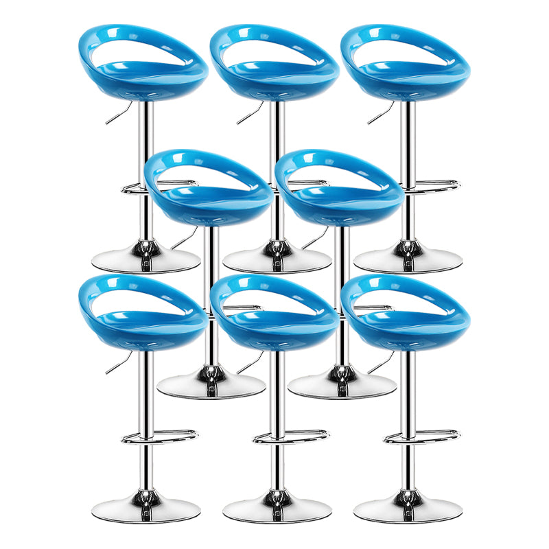 Modern Adjustable Height Swivel Plastic Bucket Bar Stool with Footrest