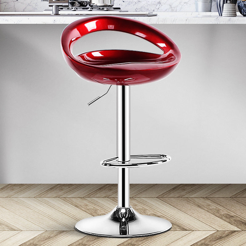 Modern Adjustable Height Swivel Plastic Bucket Bar Stool with Footrest