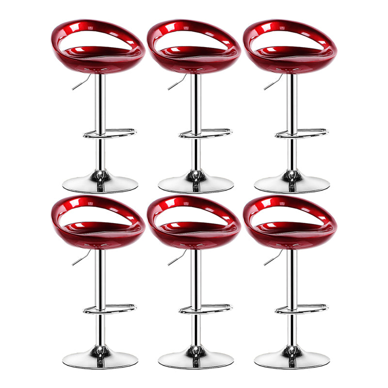 Modern Adjustable Height Swivel Plastic Bucket Bar Stool with Footrest