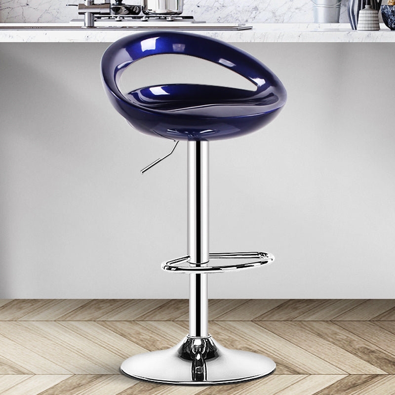 Modern Adjustable Height Swivel Plastic Bucket Bar Stool with Footrest