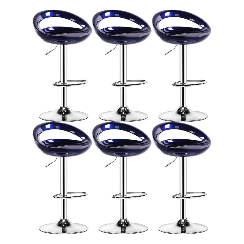 Modern Adjustable Height Swivel Plastic Bucket Bar Stool with Footrest