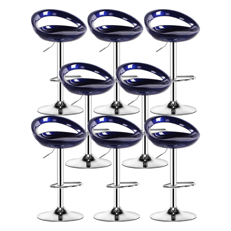 Modern Adjustable Height Swivel Plastic Bucket Bar Stool with Footrest