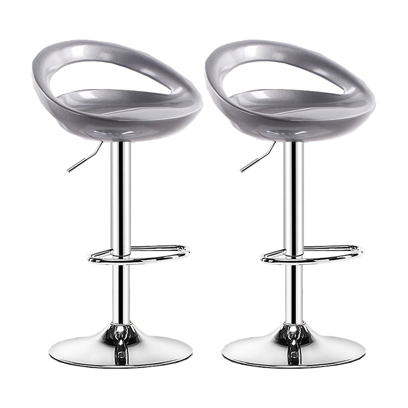 Modern Adjustable Height Swivel Plastic Bucket Bar Stool with Footrest