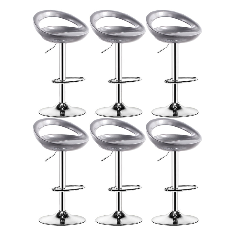 Modern Adjustable Height Swivel Plastic Bucket Bar Stool with Footrest