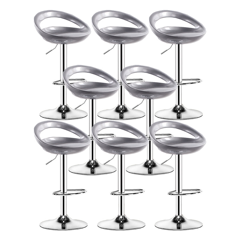 Modern Adjustable Height Swivel Plastic Bucket Bar Stool with Footrest
