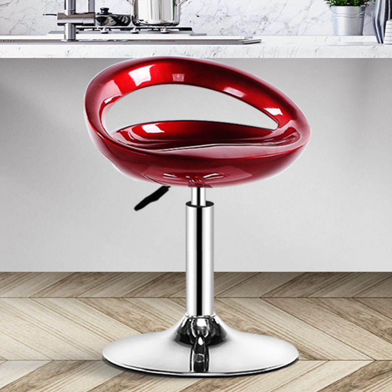 Modern Adjustable Height Swivel Plastic Bucket Bar Stool with Footrest
