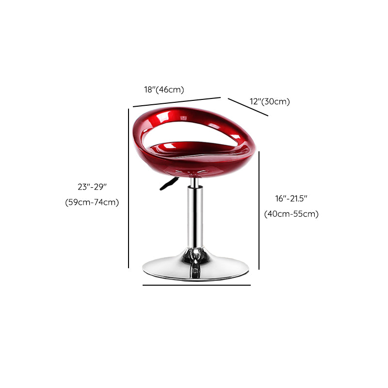 Modern Adjustable Height Swivel Plastic Bucket Bar Stool with Footrest
