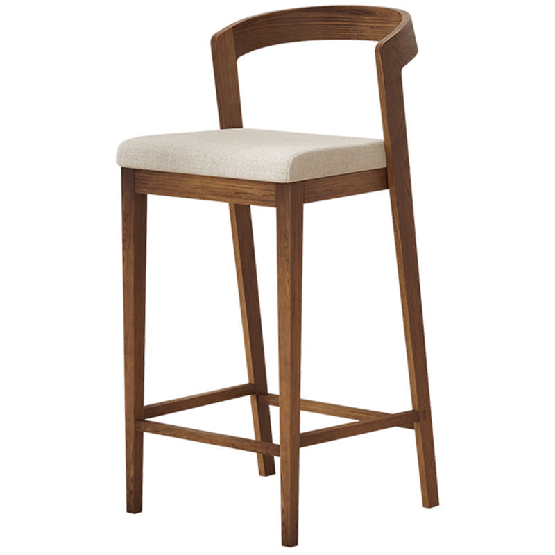Modern Solid Wood Low Back Counter-height Stool in Brown and White