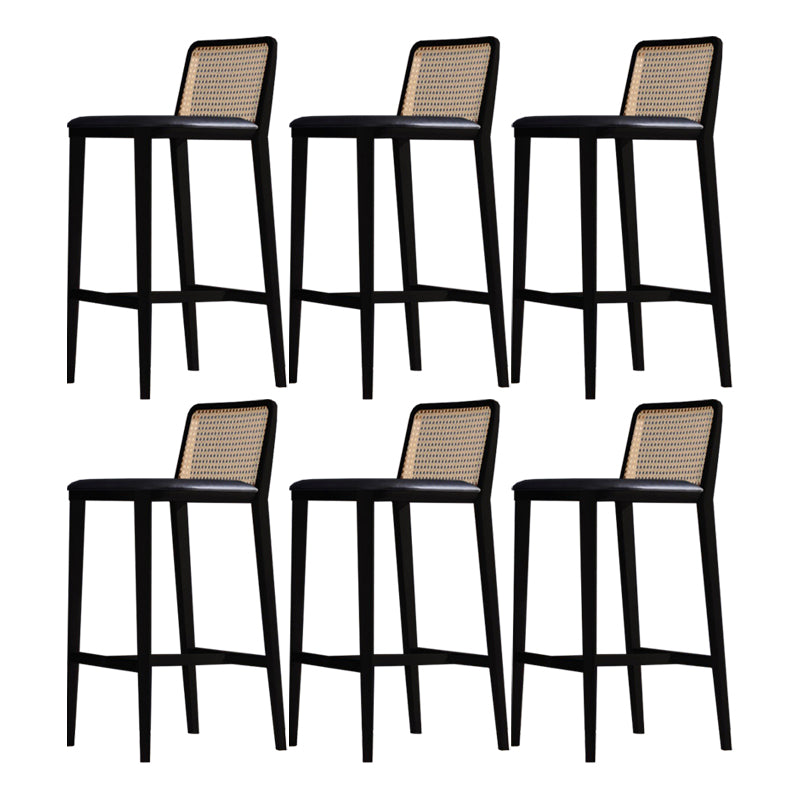 Solid Wood Counter Height Stools with Footrest for Living Room