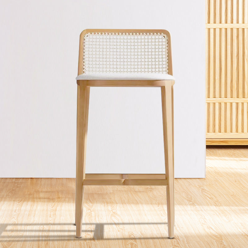 Solid Wood Counter Height Stools with Footrest for Living Room