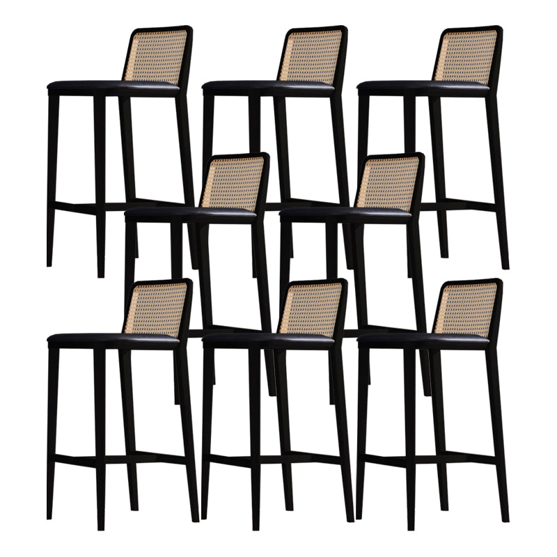 Solid Wood Counter Height Stools with Footrest for Living Room