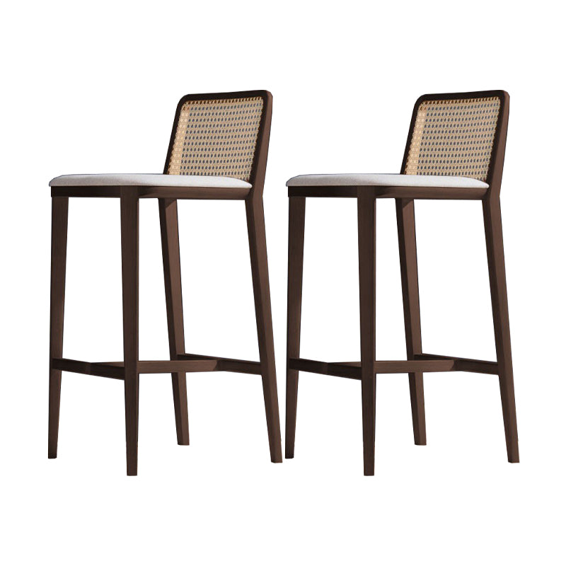 Solid Wood Counter Height Stools with Footrest for Living Room