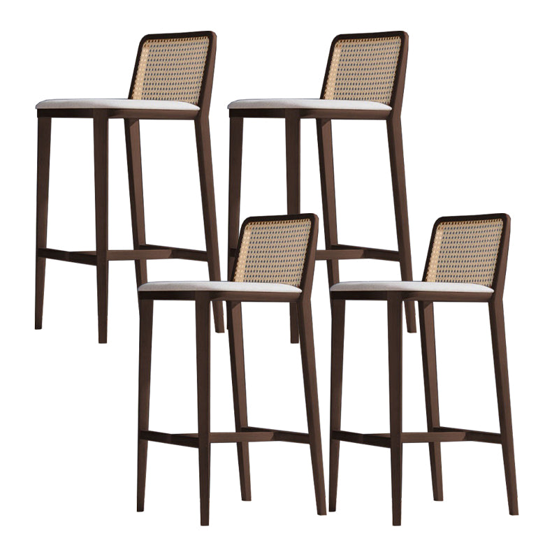 Solid Wood Counter Height Stools with Footrest for Living Room