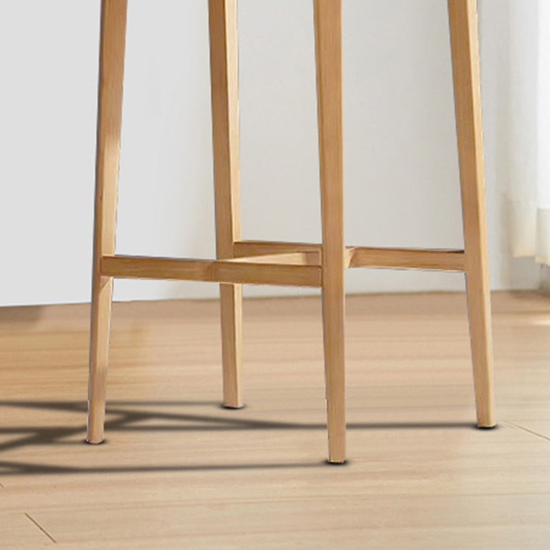 Solid Wood Counter Height Stools with Footrest for Living Room