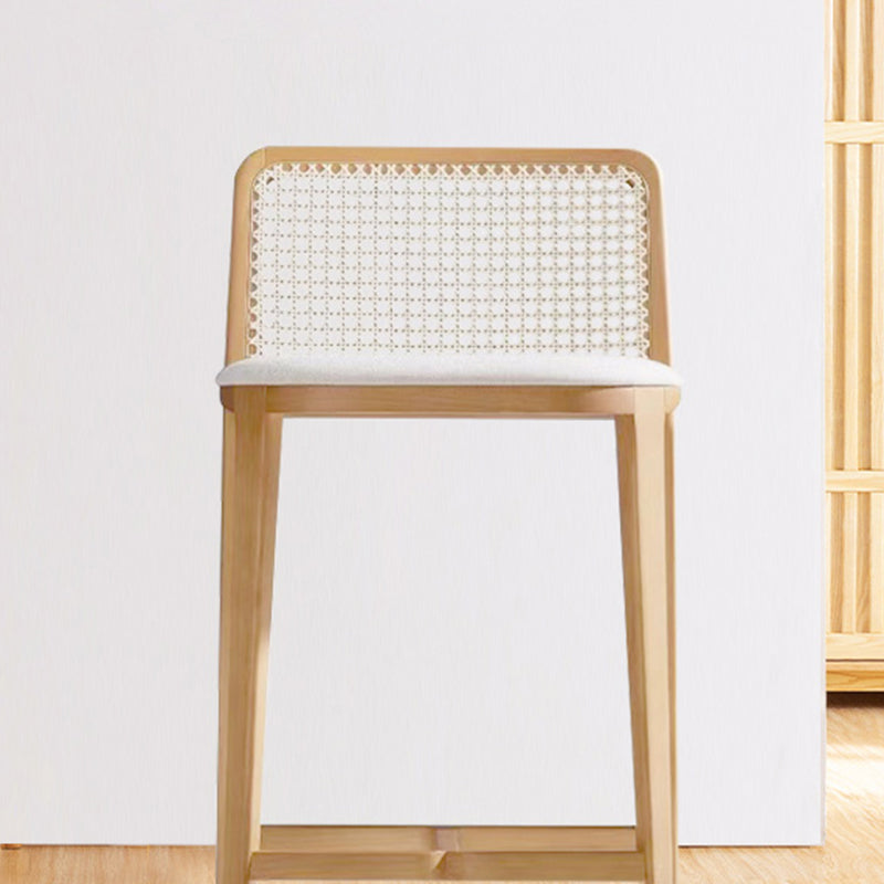 Solid Wood Counter Height Stools with Footrest for Living Room